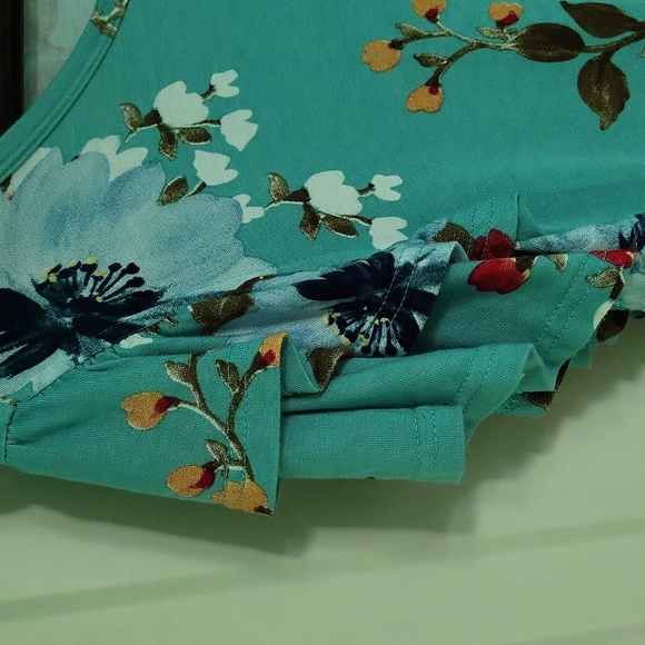 Green Ruffled Short Sleeve Dress - Picture 4 of 4